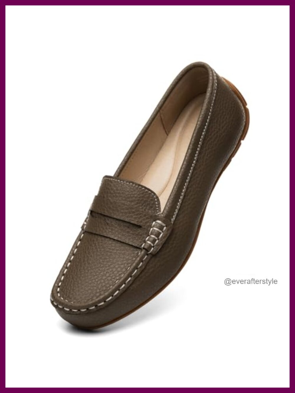 KORDAL Leather Penny Loafers Slip-Ons with Memory Foam Insole and Non-Slip